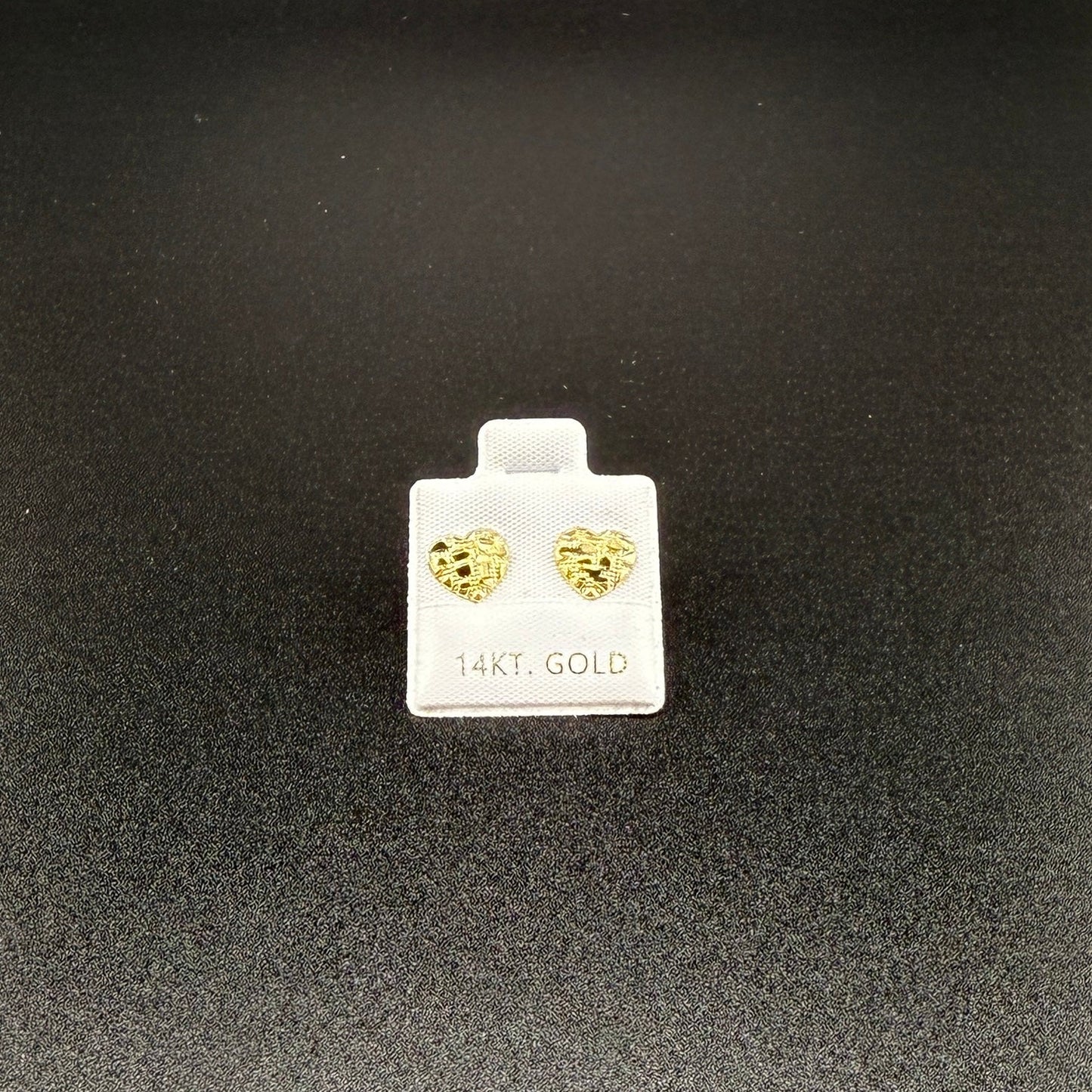 14k heart nugget earrings