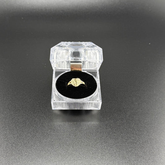 14k gold heart nugget ring