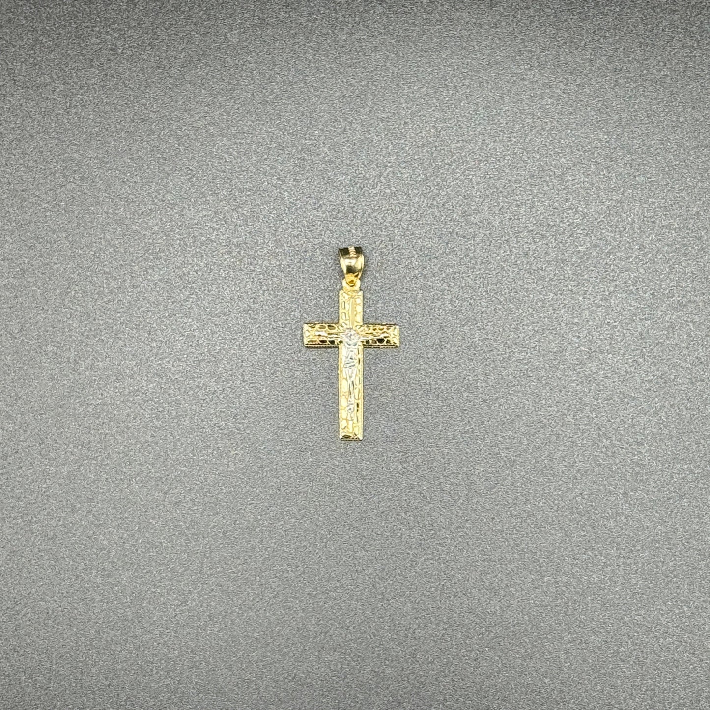 10k gold nugget cross pendant