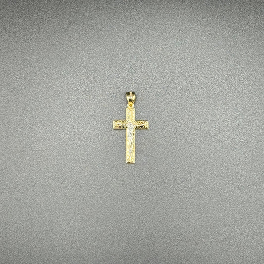 10k gold nugget cross pendant